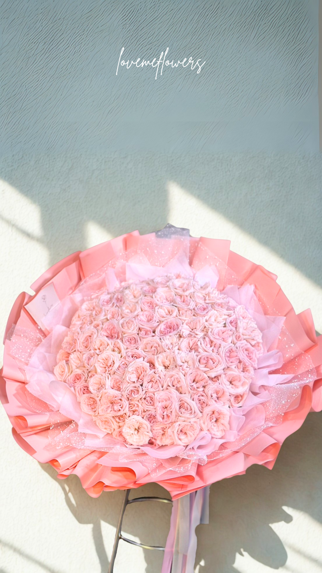 LOVE 100 Pink Roses - Image 2